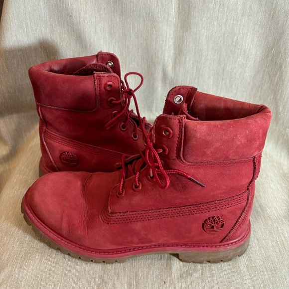 TIMBERLAND Sz 8 Limited Edition Leather 6” Shaft Lace Up Rubber Sole Boots - Picture 4 of 11